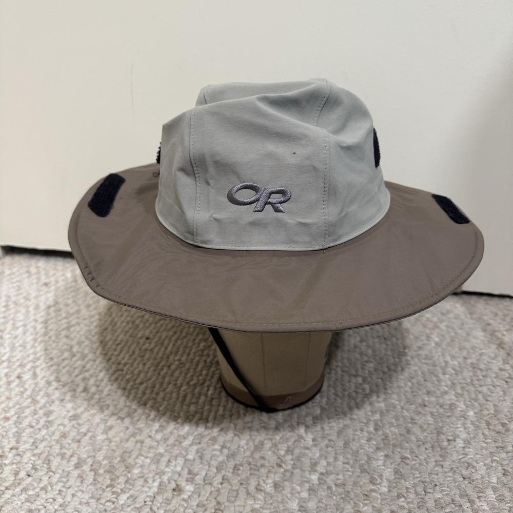 Outdoor Research Seattle Rain Hat Gore‑Tex Medium Khaki Brown Unisex Chin Strap